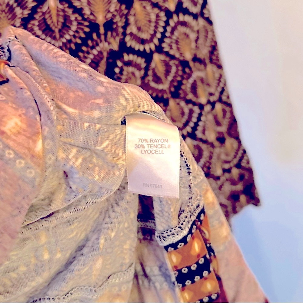 ⭐️J.JILL Geometric Border Print Medallion 3/4 Sl. Shirt, Sz.M, Rayon/Tencel Mix👀 - Picture 11 of 12